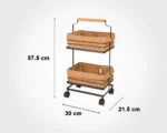 جا سيب زميني 2 طبقه دسته چوبي ليمون - Image 3