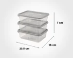 ظرف مستطيل 1.3 ليتر 3 عددي ليمون - Image 2