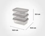 ظرف مستطيل 550 ميلي ليتر 3عددي ليمون - Image 2