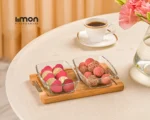 اردوخوري بزرگ 2 تايي پايه چوبي ليمون - Image 3