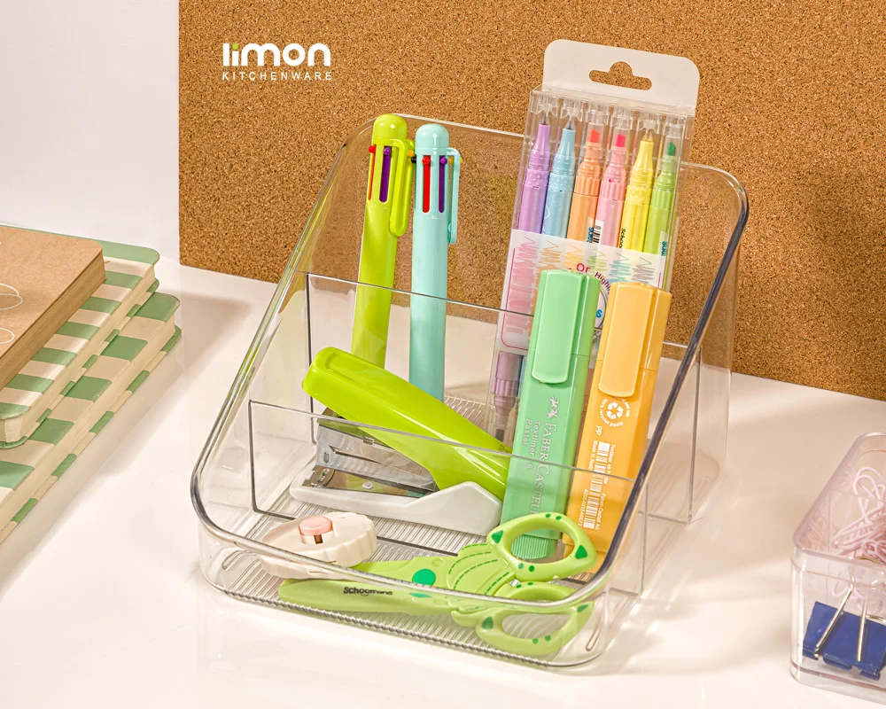 تزئینی-1.jpg نظم دهنده روميزي 3 خانه شفاف ليمون - Image 1