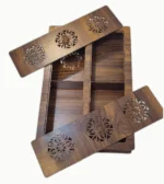 جعبه تی بگ چوبی مستطیل ۴خانه - Image 3