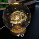 گوی شیشه ای پایه چوبی سایز 8 سانتی - Image 3