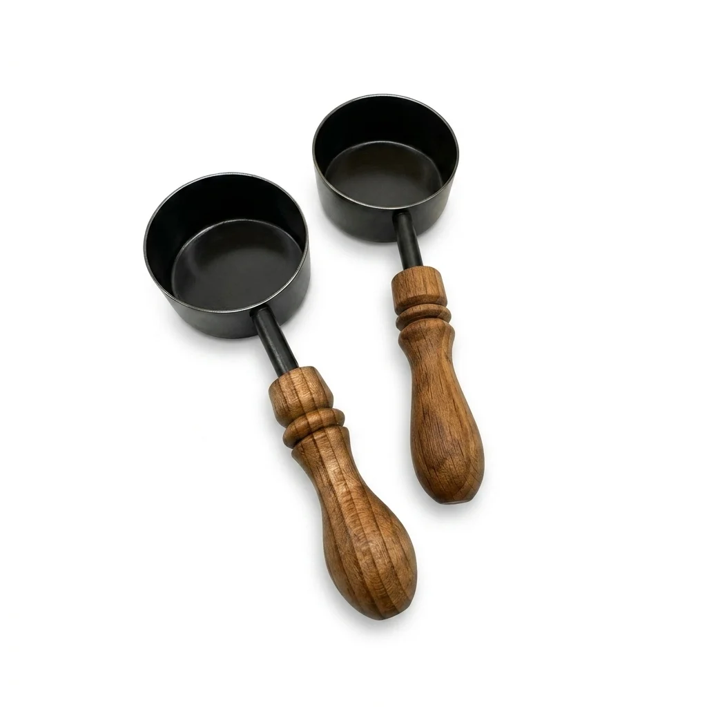 image (8) پیمانه ادویه دسته چوبی سایز متوسط ارتفاع ۱۰ سانت قطر ۴ سانت - Image 1